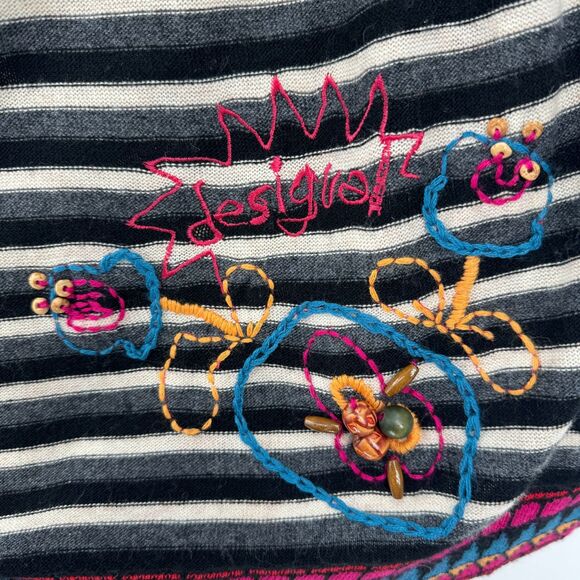 NWOT DESIGUAL Amber Striped Long Sleeve Wool Angora Cowl Neck Mini Dress Size M - Picture 7 of 9